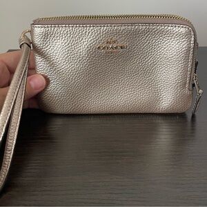 Light gold Coach Wristlet